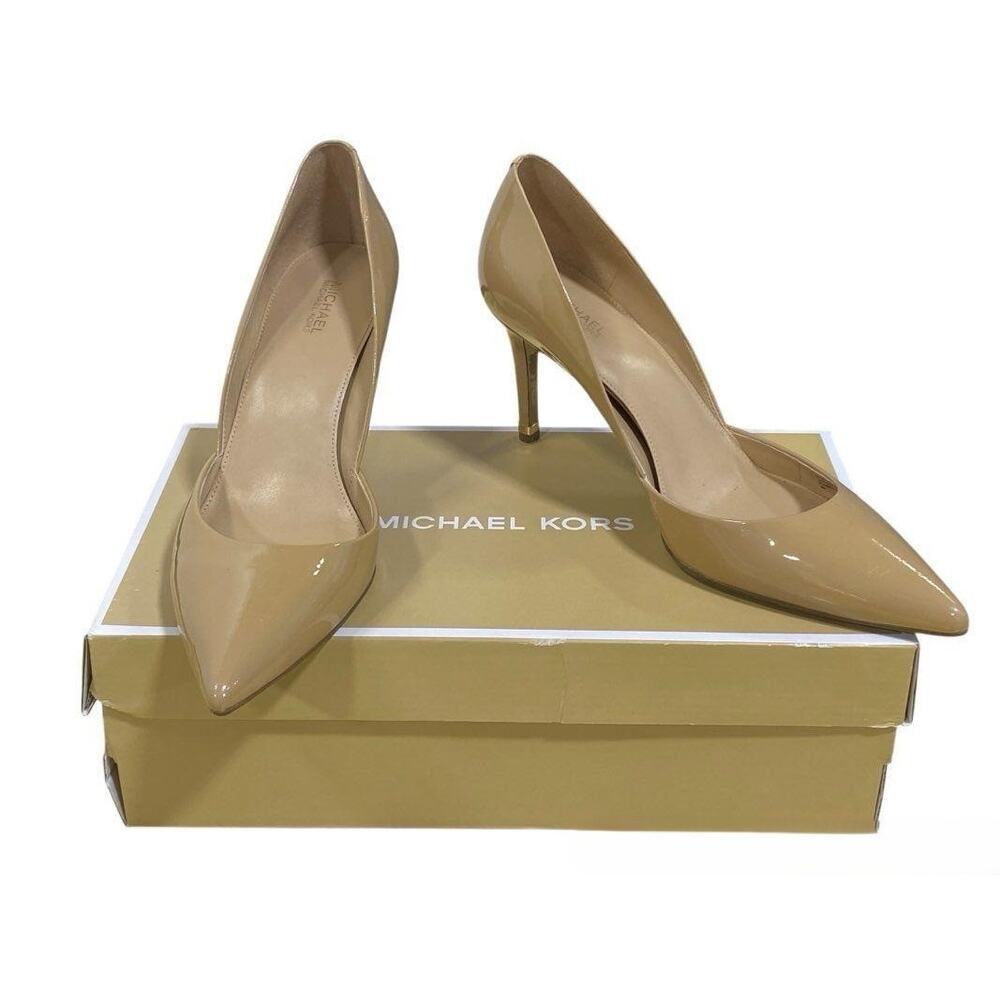 Michael Kors Ashby Flex Nude Patent Leather Mid Pumps 9M - Picture 8 of 8